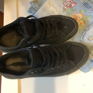 Black lace sneakers